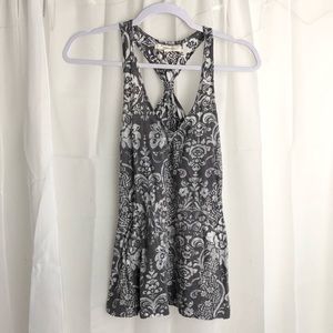 Twentyone Women's Gray and White see-through Racerback Tank Top Size Medium